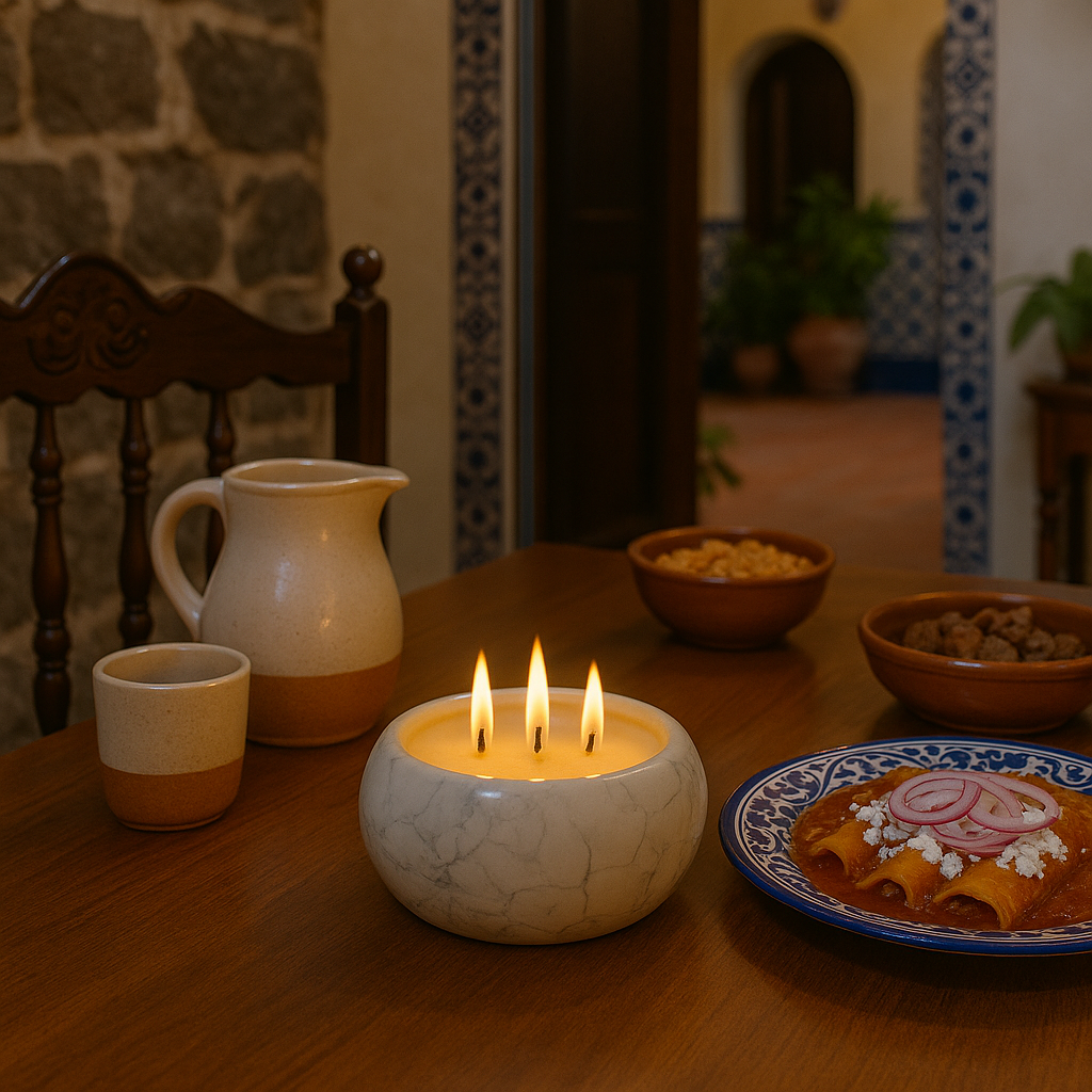 vela en ceramica artesanal